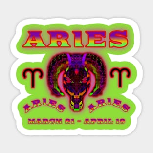 Aries 8a Chartreuse Sticker